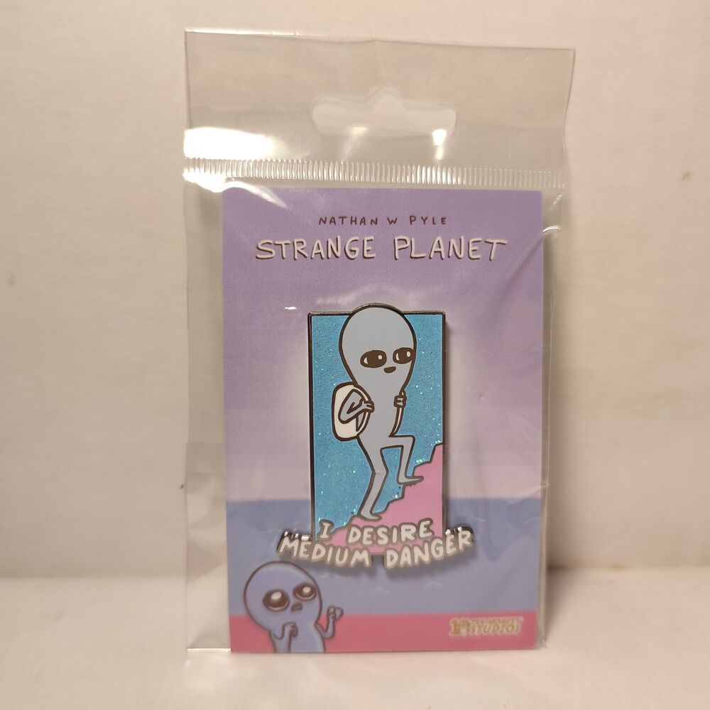 Strange Planet I Desire Medium Danger Enamel Pin Funny Collectible Badge